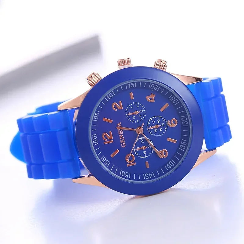 Relógio Feminino de Luxo 2025 – Moda Elegante, Pulseira de Silicone, Quartz Preciso, Estilo Moderno e Confortável